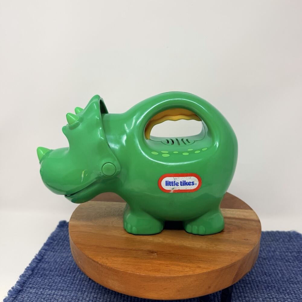 Little Tikes Glow & Speak Dinosaur Flashlight Light - Green Triceratops - Works!